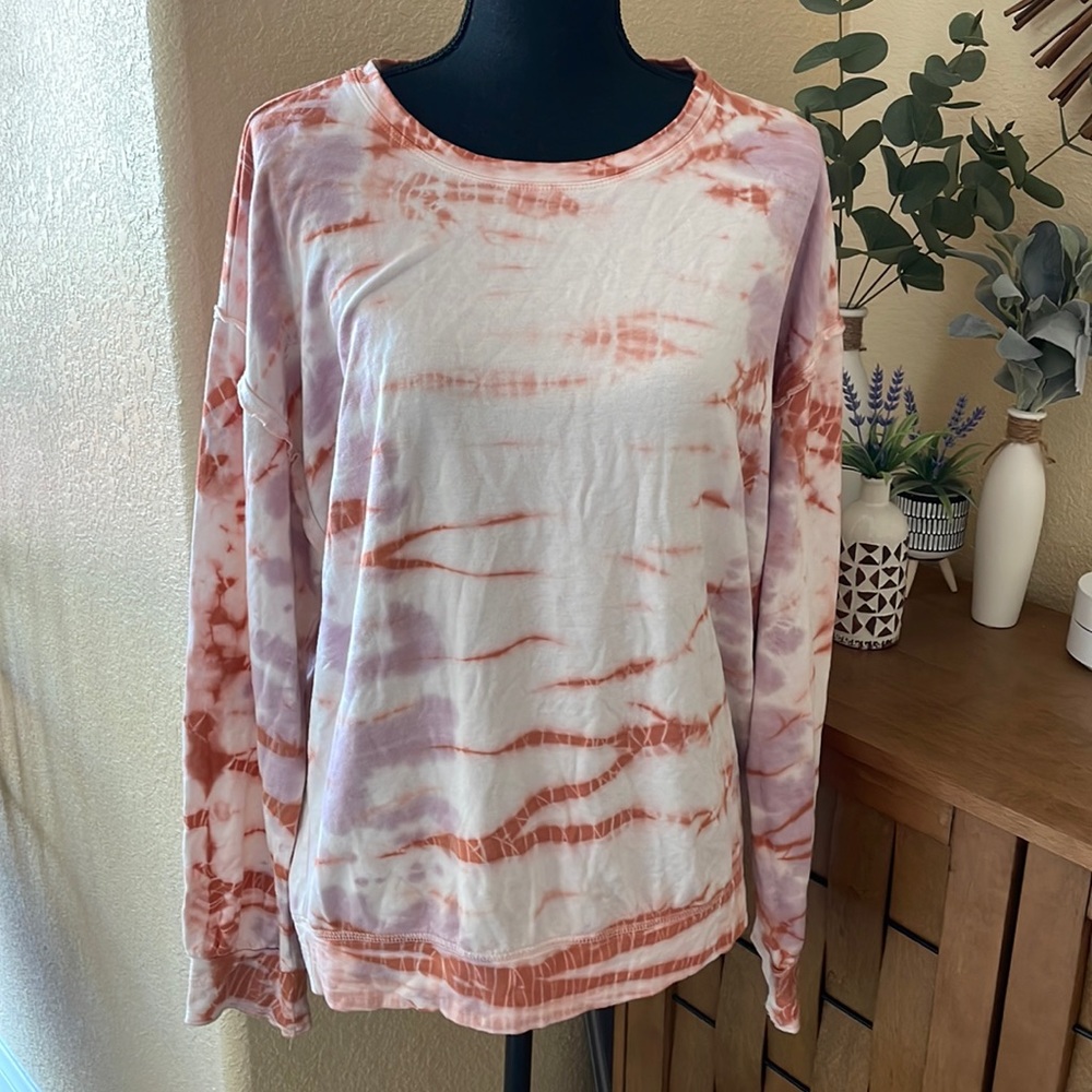 Knox Rose Women's Tie-Dye Sweatshirt - Orange MEDIUM